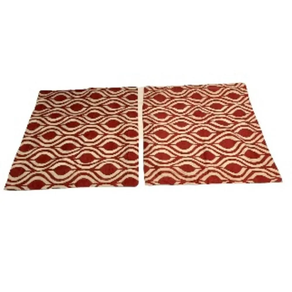 Essential Home Moroccan Design Pillow Shams Tile Geometric Red Cream 29 x  24 in